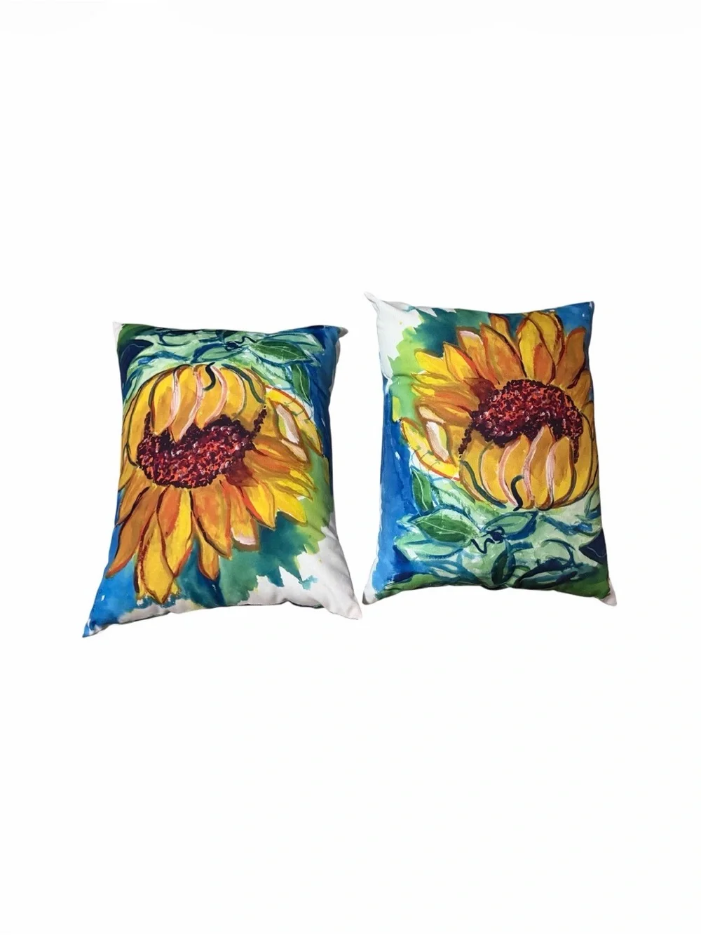 Betsy Drake Sunflower Art Print Throw Pillow Set of Two